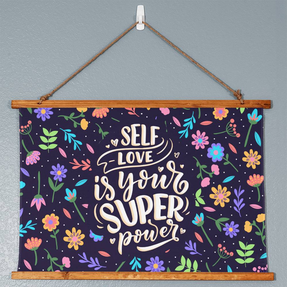 Self Love is Your Super Power Horizontal Wood Framed Wall Tapestry