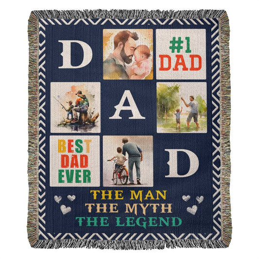 Best Dad Ever 50x60 Inch Heirloom Woven Blanket