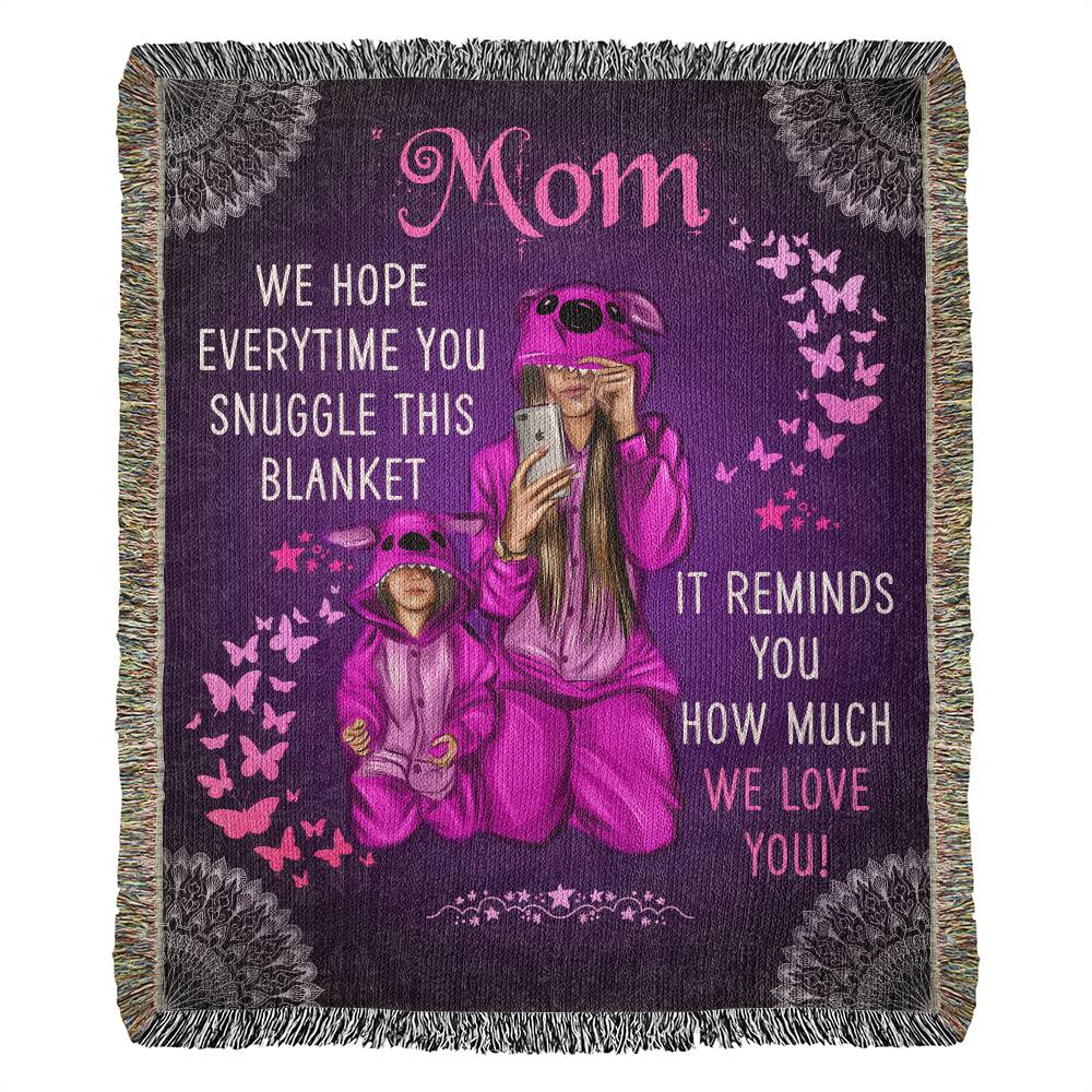 Mom Snuggle 50x60 Inch Heirloom Woven Blanket
