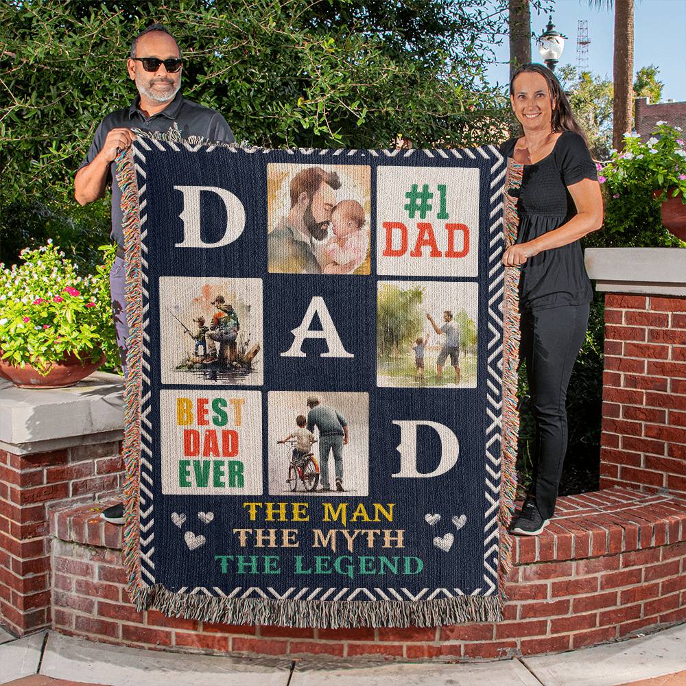 Best Dad Ever 50x60 Inch Heirloom Woven Blanket