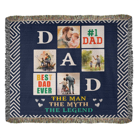 Best Dad Ever 6x50 Inch Heirloom Woven Blanket