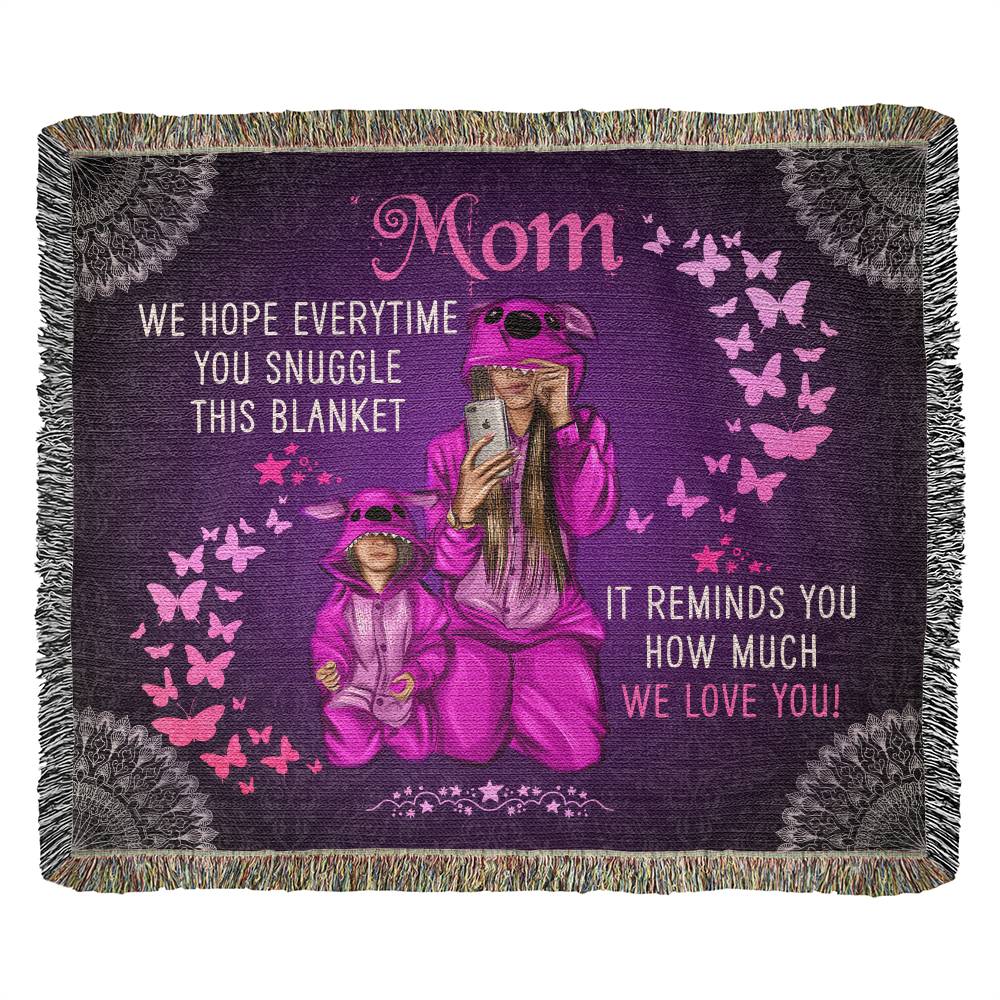 Mom Snuggle 60x50 Inch Heirloom Woven Blanket