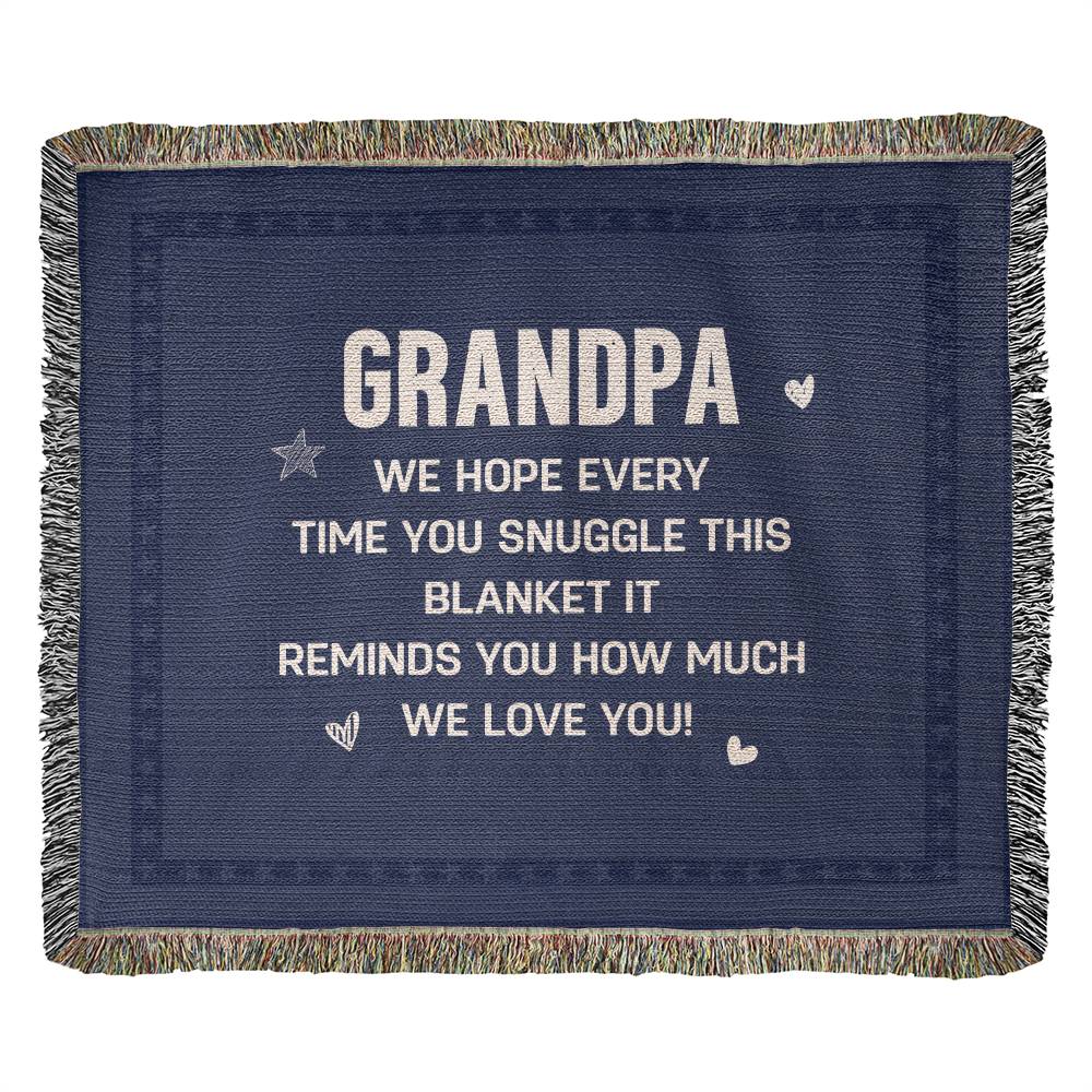 Grandpa Snuggle 60x50 Inch Heirloom Woven Blanket