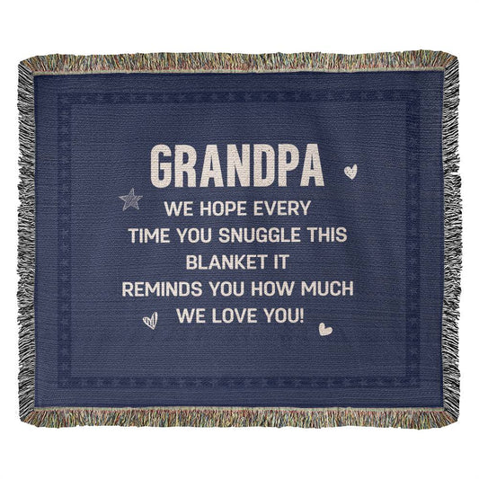 Grandpa Snuggle 60x50 Inch Heirloom Woven Blanket