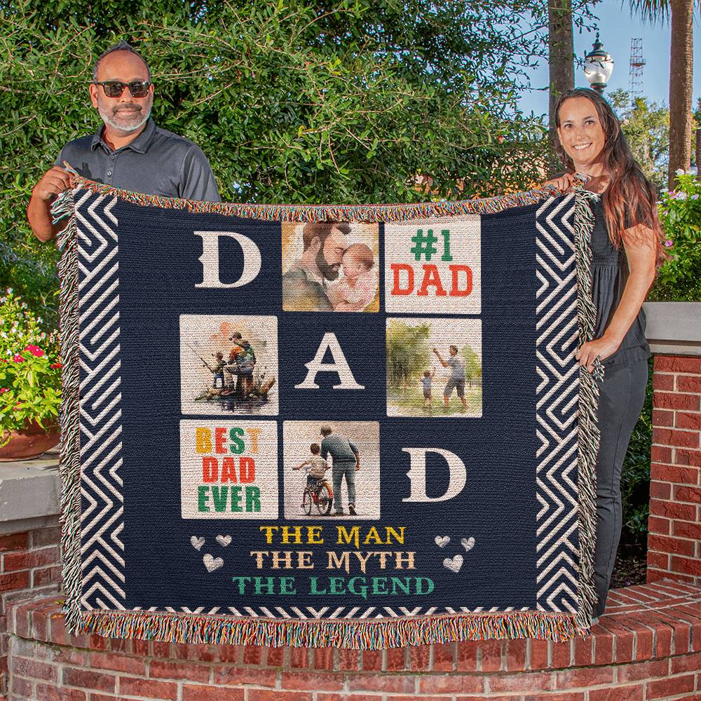 Best Dad Ever 6x50 Inch Heirloom Woven Blanket