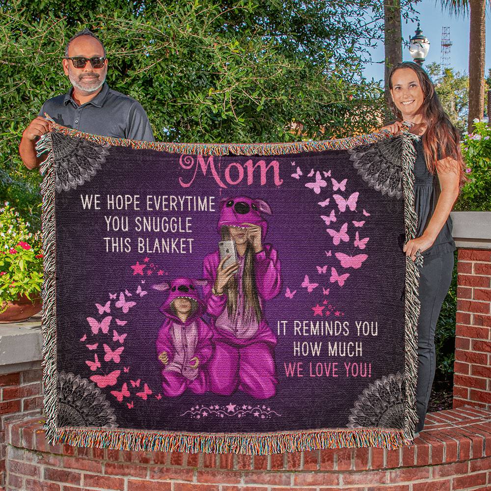 Mom Snuggle 60x50 Inch Heirloom Woven Blanket