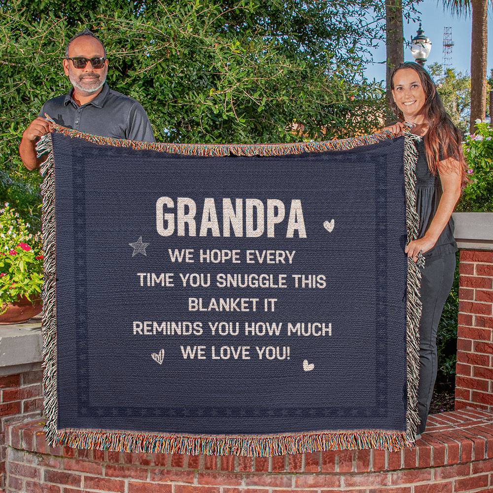 Grandpa Snuggle 60x50 Inch Heirloom Woven Blanket