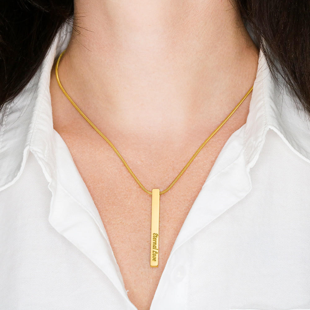 2 Sided Vertical Bar Necklace - Emavo Gift