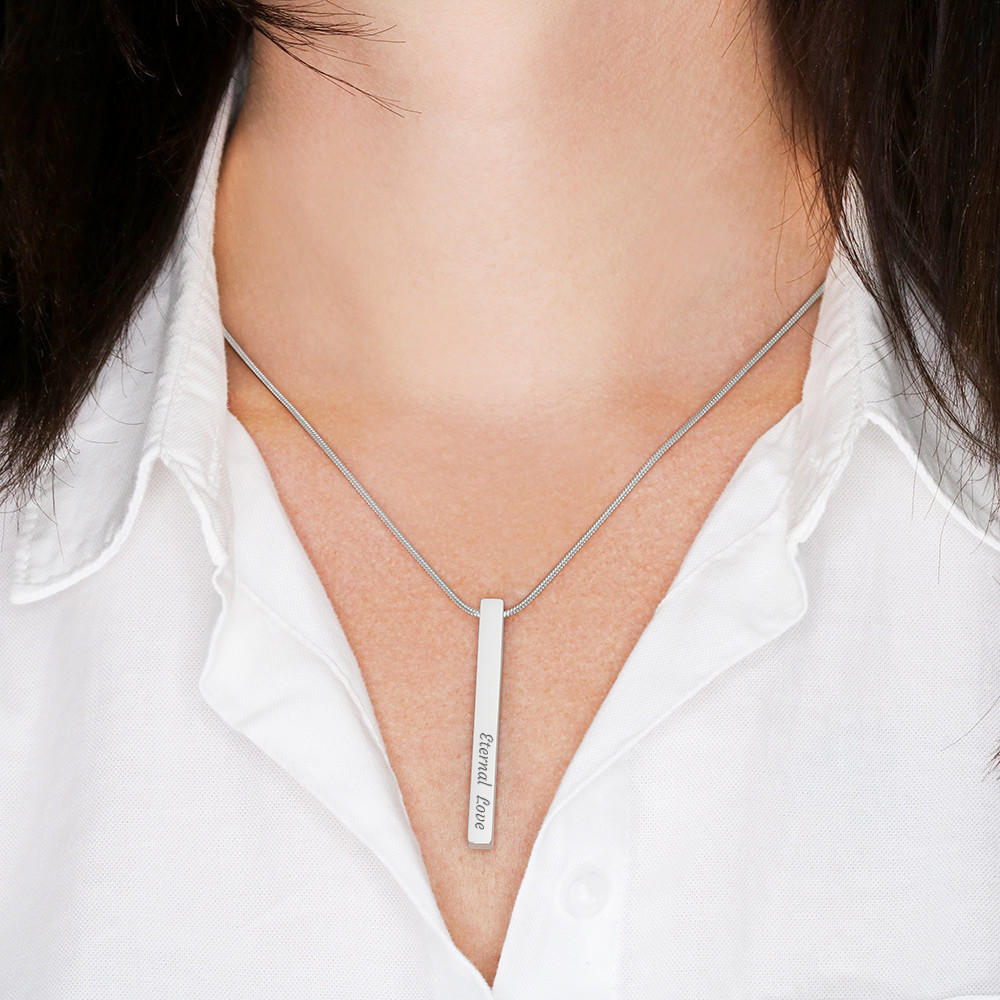 2 Sided Vertical Bar Necklace - Emavo Gift