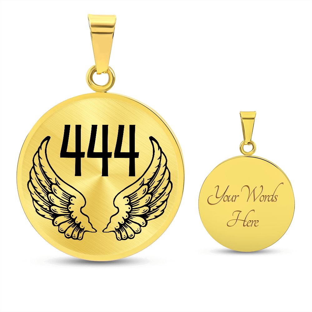 444 Necklace - Silver or Gold Angel Number Necklace - Religious Pendant with Wings - Emavo Gift