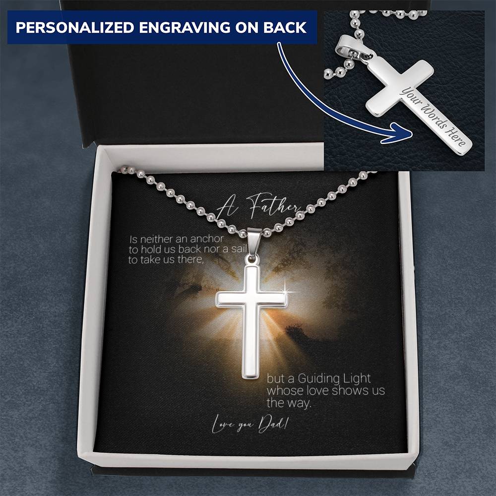 A Father is a Guiding Light Cross Necklace - Emavo Gift