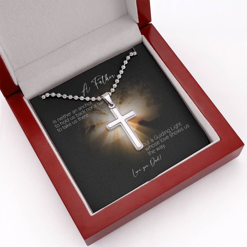 A Father is a Guiding Light Cross Necklace - Emavo Gift