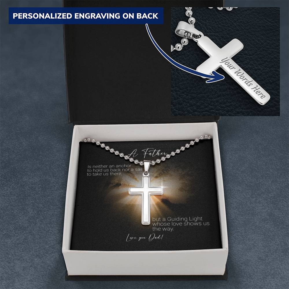 A Father is a Guiding Light Cross Necklace - Emavo Gift