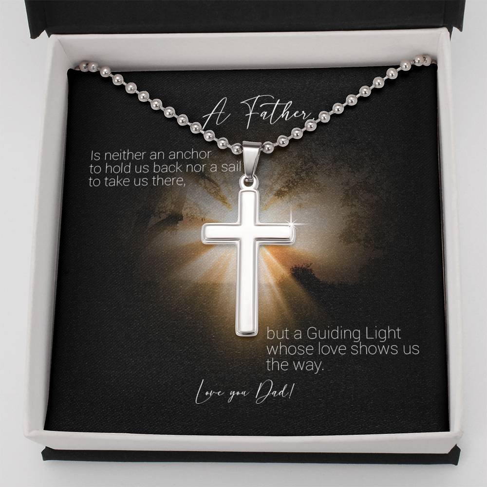 A Father is a Guiding Light Cross Necklace - Emavo Gift