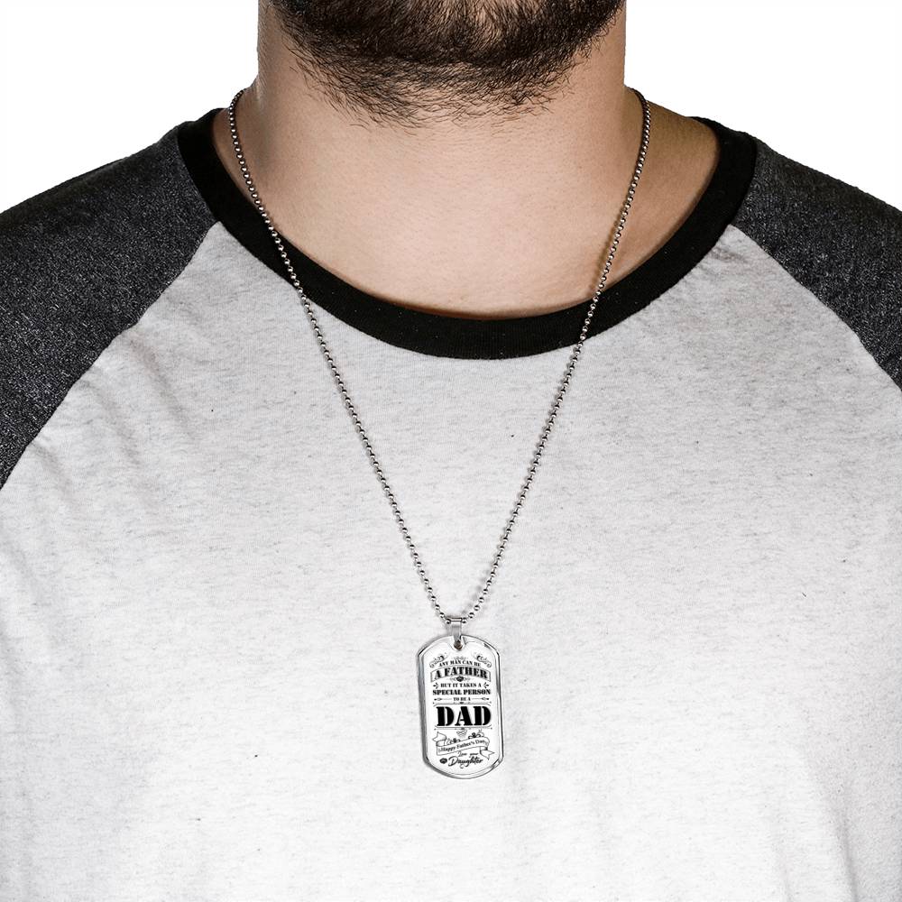 Any man can be a father dog tag - Emavo Gift