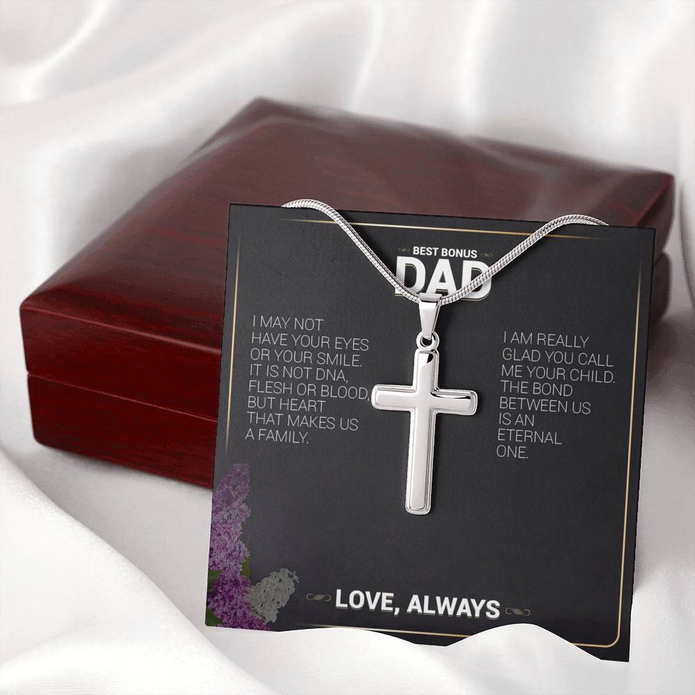 Best Bonus Dad Cross Necklace - Emavo Gift