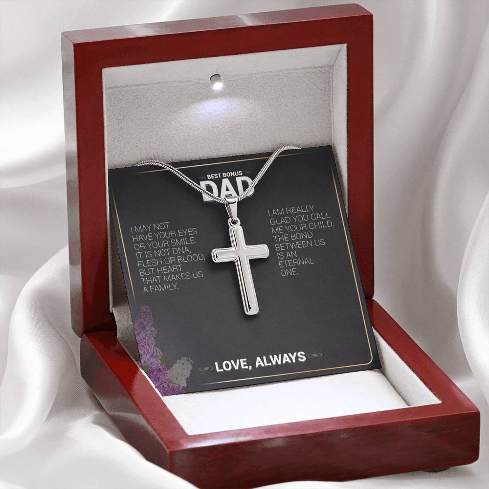 Best Bonus Dad Cross Necklace - Emavo Gift