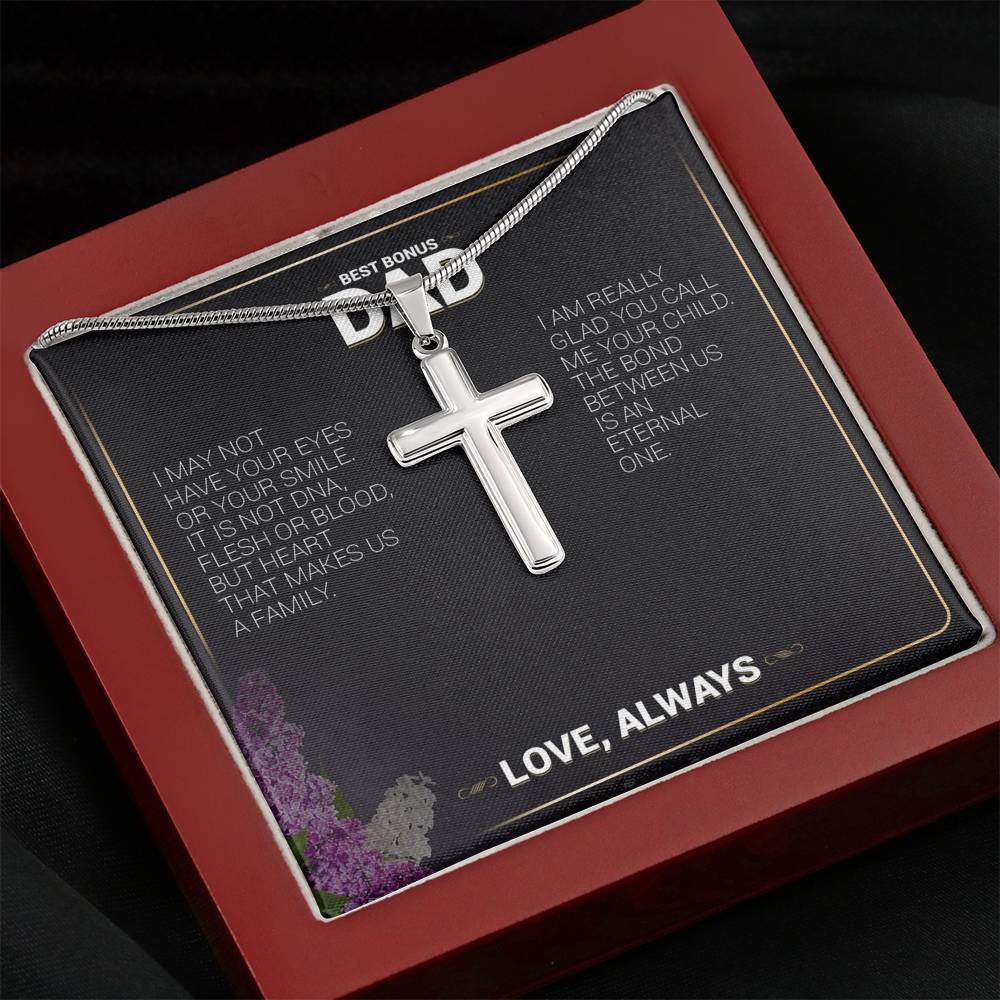 Best Bonus Dad Cross Necklace - Emavo Gift