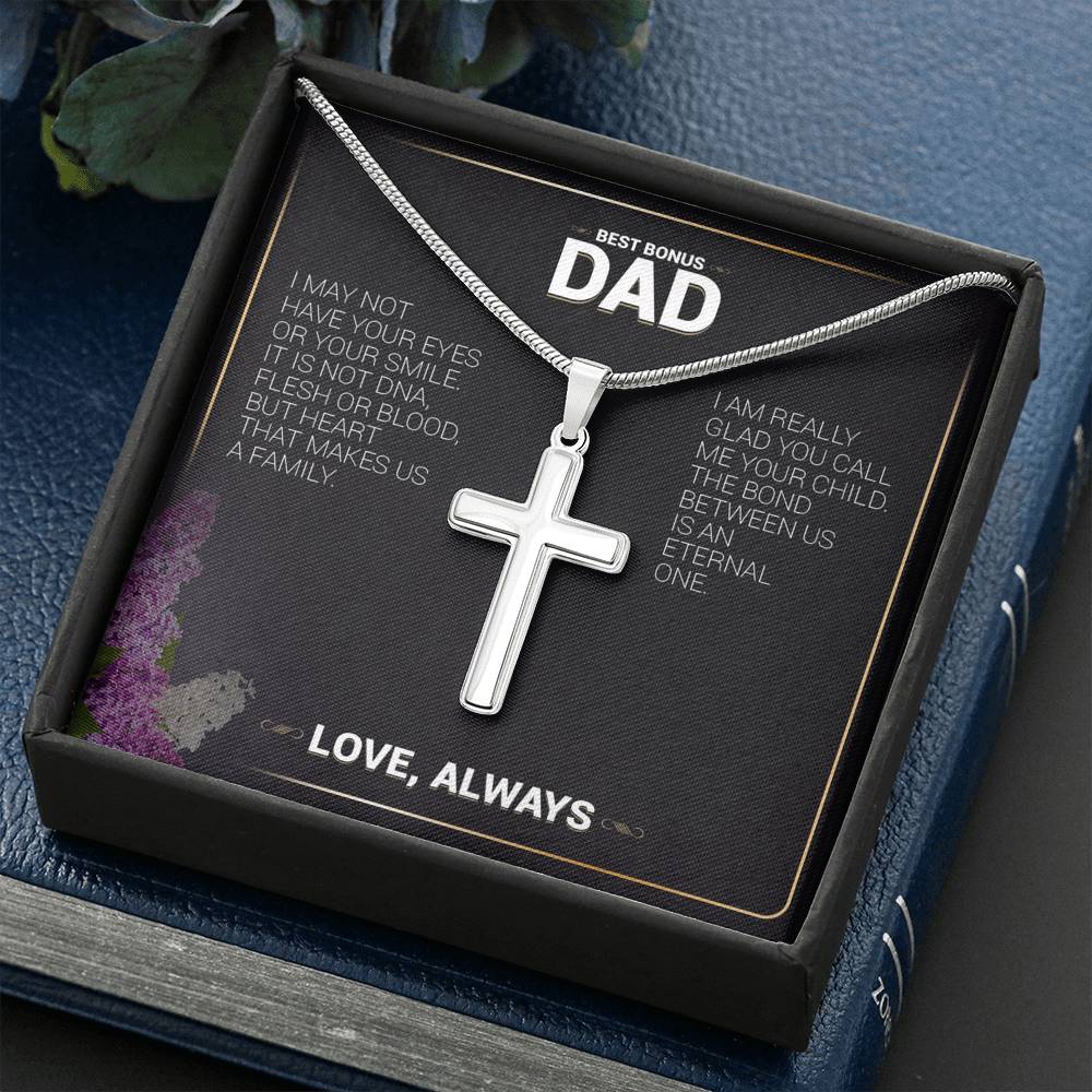 Best Bonus Dad Cross Necklace - Emavo Gift