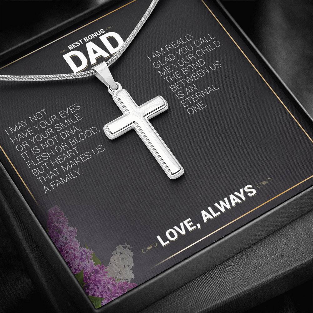 Best Bonus Dad Cross Necklace - Emavo Gift