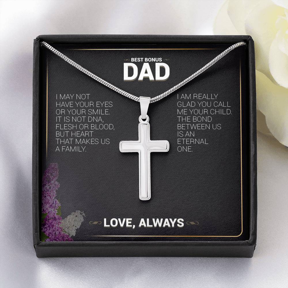 Best Bonus Dad Cross Necklace - Emavo Gift