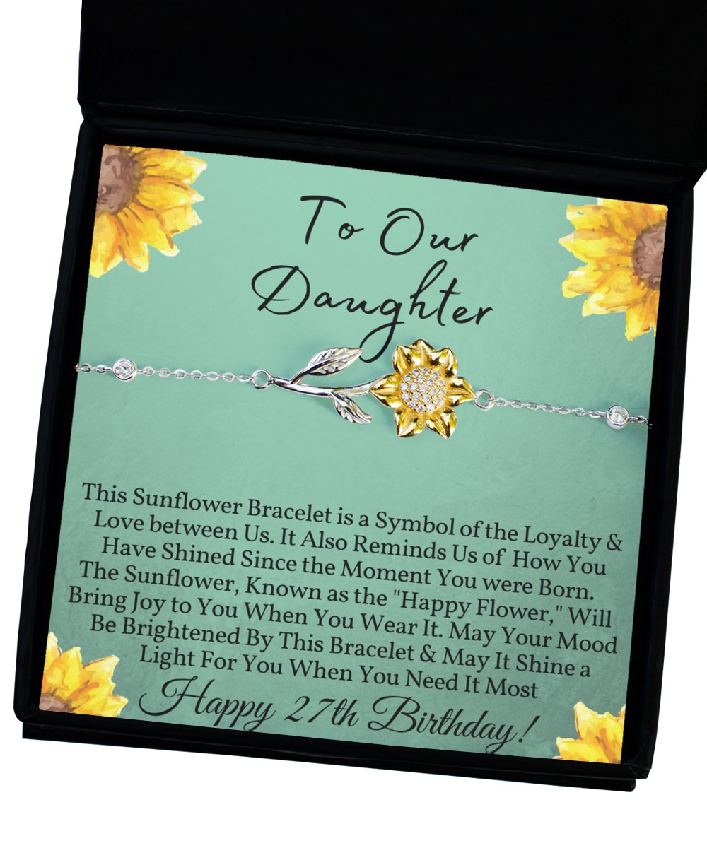 Daughter 27th Birthday Sunflower Bracelet Gift - Emavo Gift