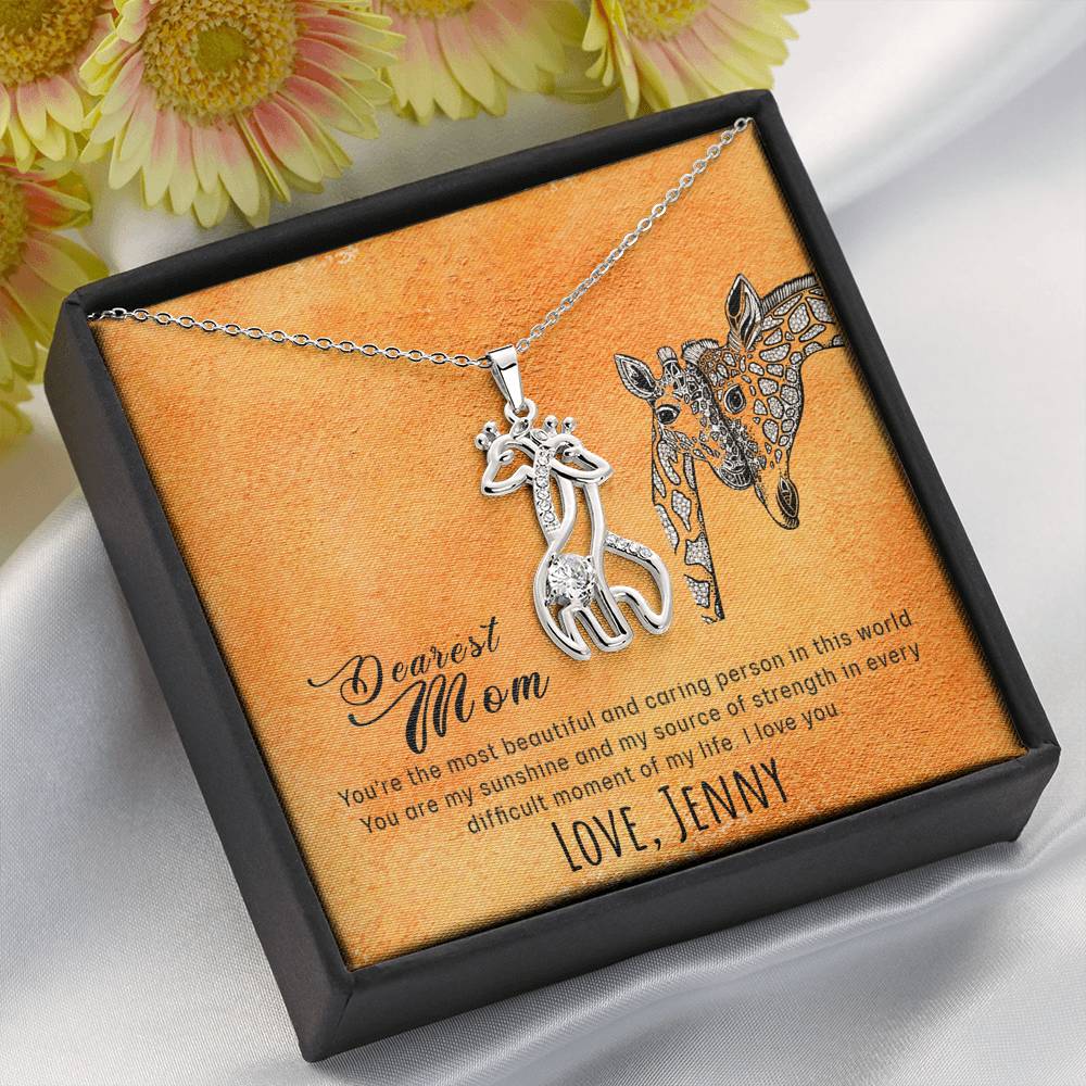 Dearest Mom Giraffe Necklace - Emavo Gift