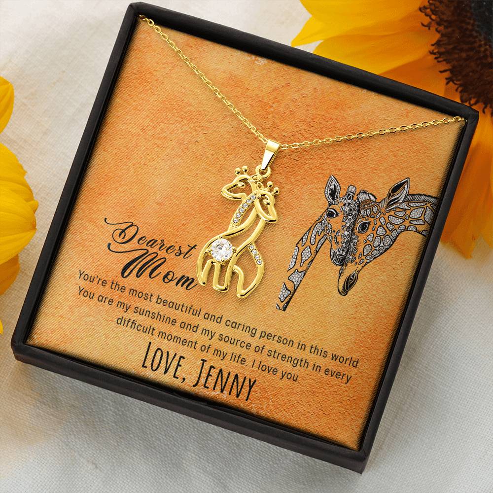 Dearest Mom Giraffe Necklace - Emavo Gift