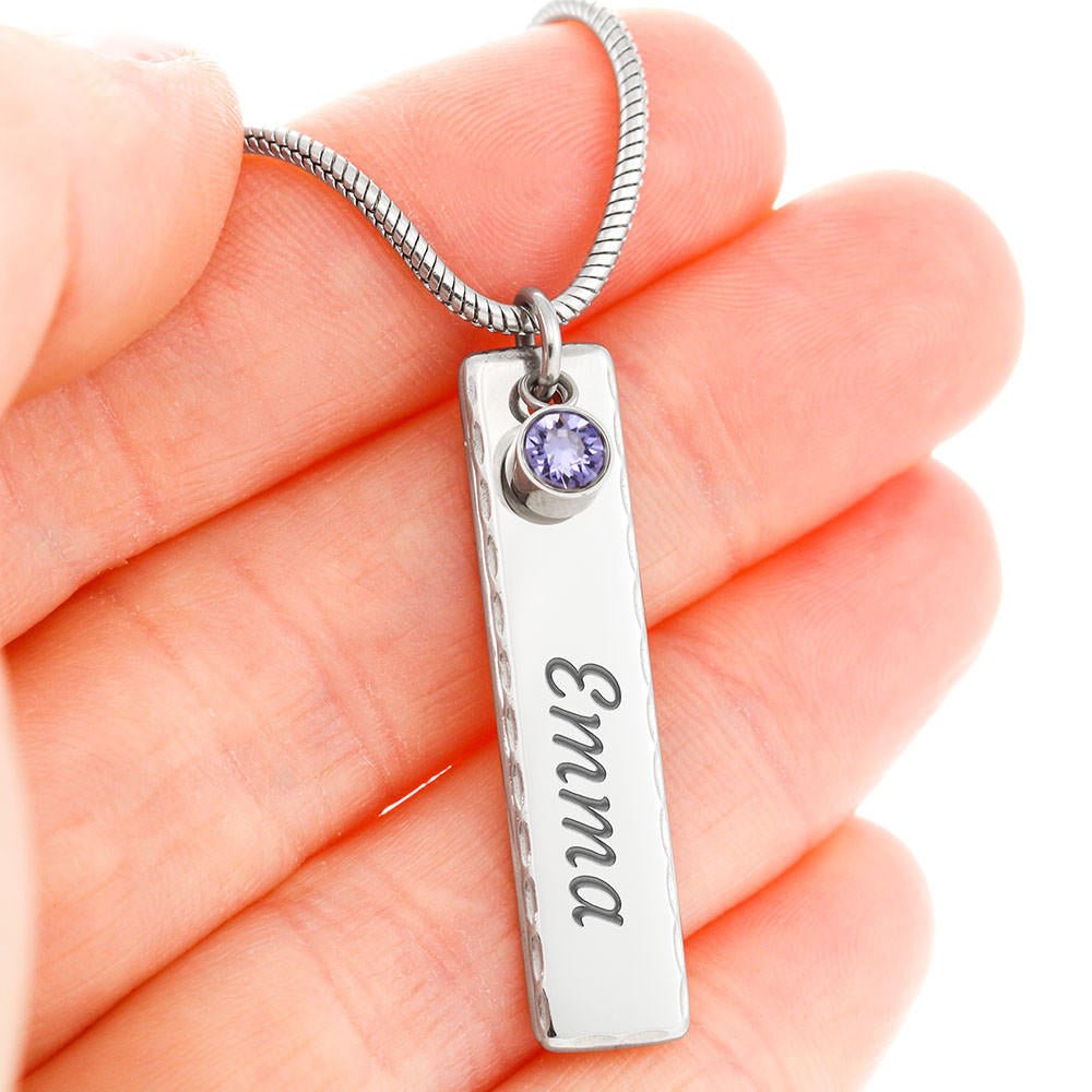 Ella Name Necklace with Birthstone - Artwork Swapper Enabled - Emavo Gift