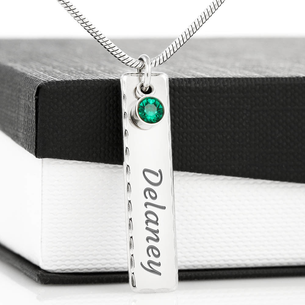 Ella Name Necklace with Birthstone - Artwork Swapper Enabled - Emavo Gift