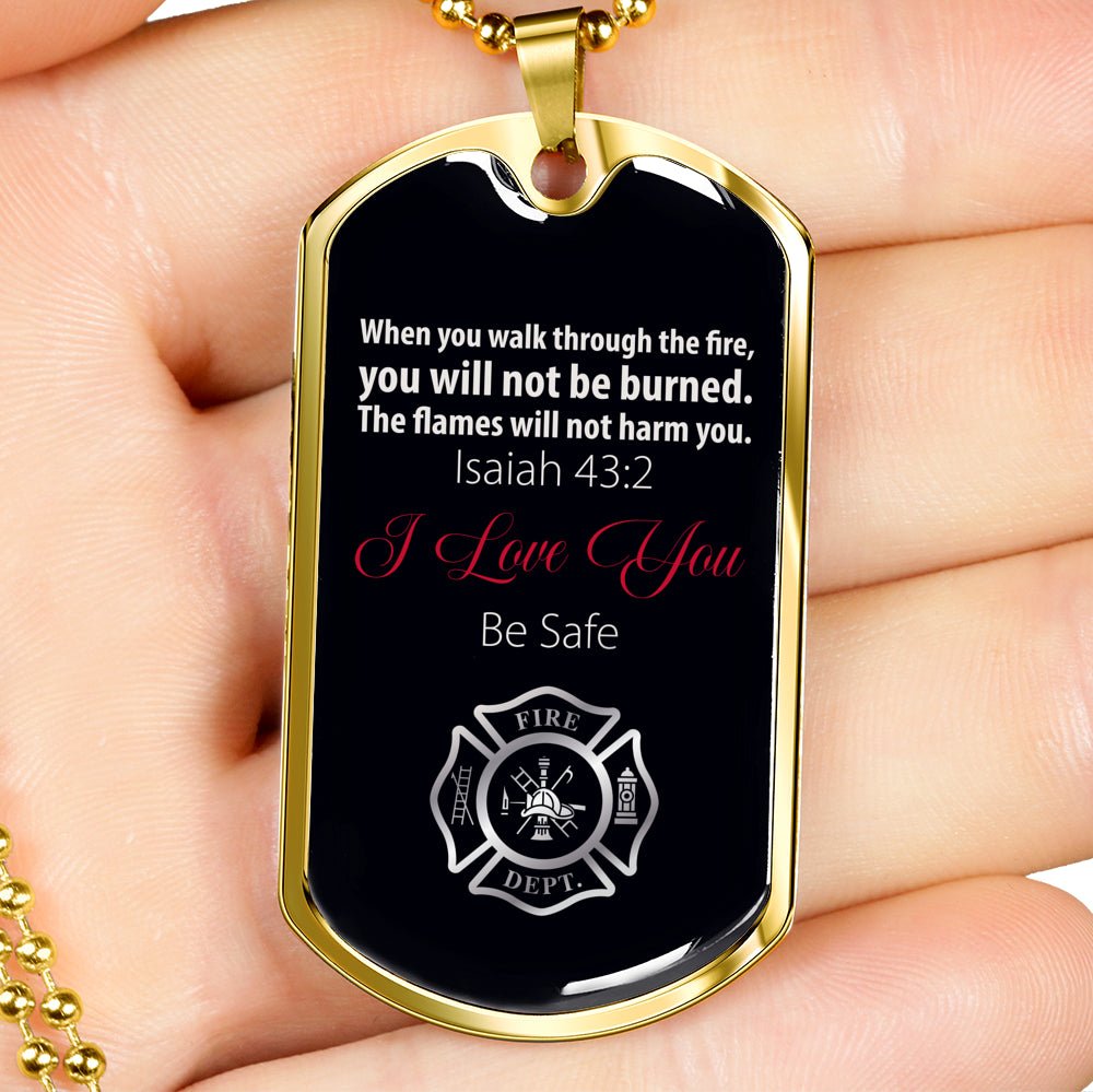 Firefighter Dog Tag Be Safe - Emavo Gift