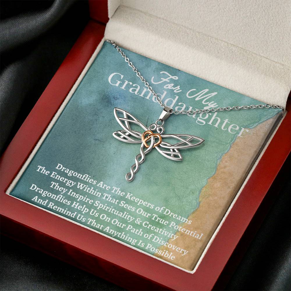 Granddaughter Dragonfly Necklace - Emavo Gift