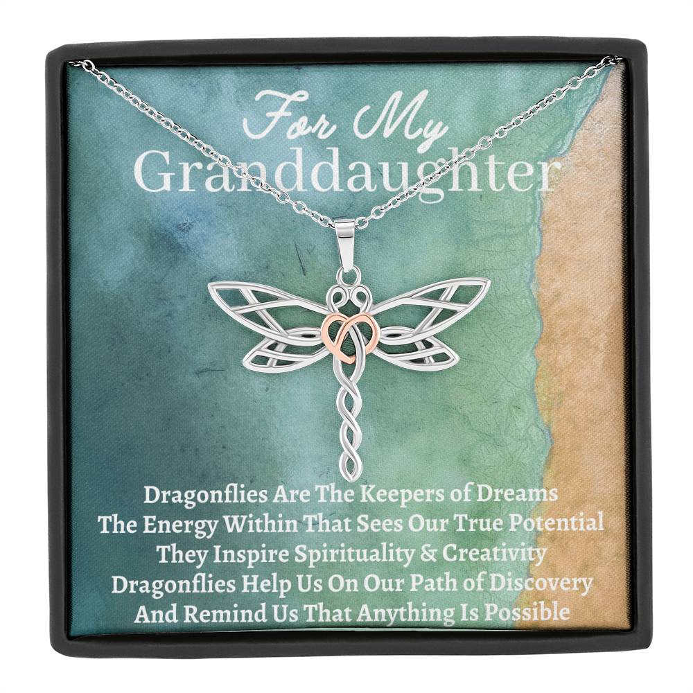 Granddaughter Dragonfly Necklace - Emavo Gift