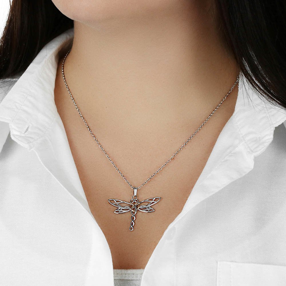 Granddaughter Dragonfly Necklace - Always Remember - Emavo Gift