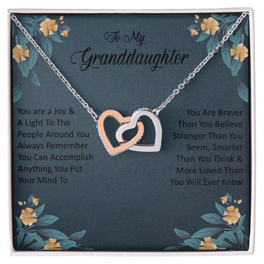 Granddaughter Joy & Light Interlocking Hearts Necklace - Emavo Gift