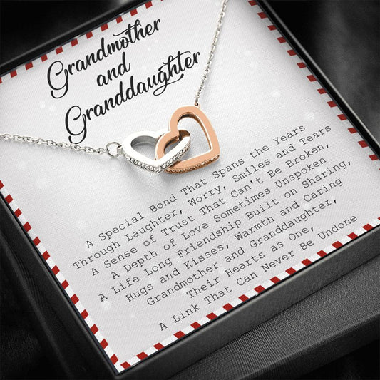 Grandmother Granddaughter Interlocking Hearts Necklace - Emavo Gift