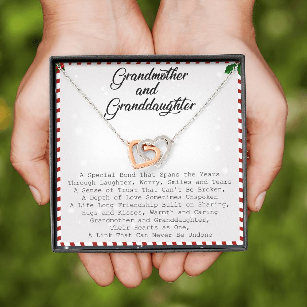 Grandmother Granddaughter Interlocking Hearts Necklace - Emavo Gift
