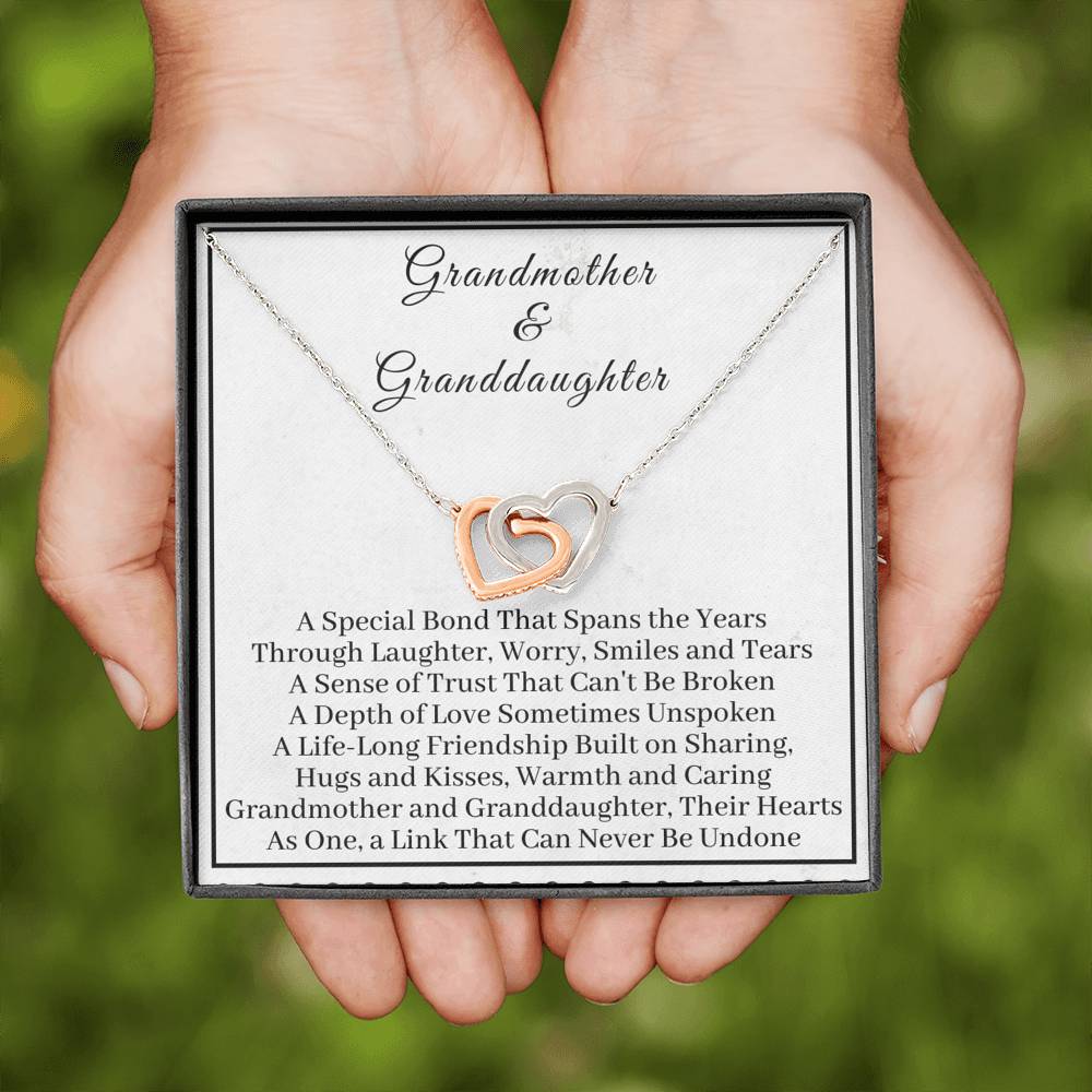 Grandmother & Granddaughter Interlocking Hearts Necklace Customizable - Emavo Gift