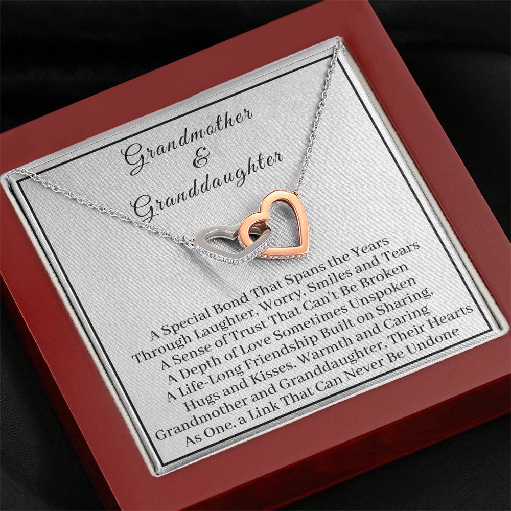 Grandmother & Granddaughter Interlocking Hearts Necklace Customizable - Emavo Gift