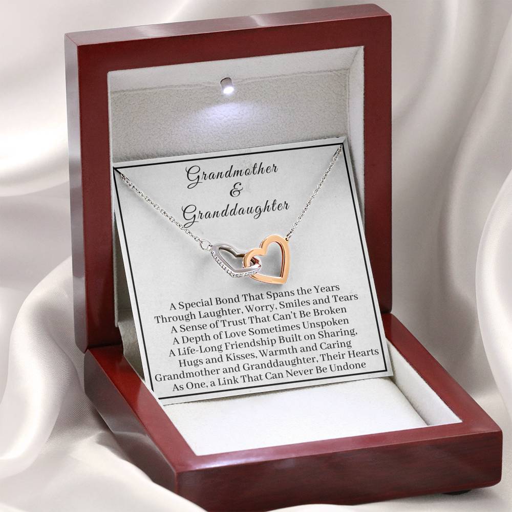 Grandmother & Granddaughter Interlocking Hearts Necklace Customizable - Emavo Gift