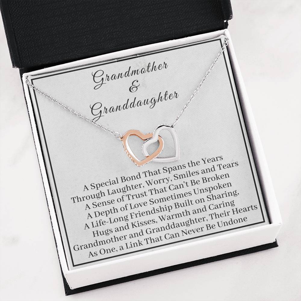 Grandmother & Granddaughter Interlocking Hearts Necklace Customizable - Emavo Gift