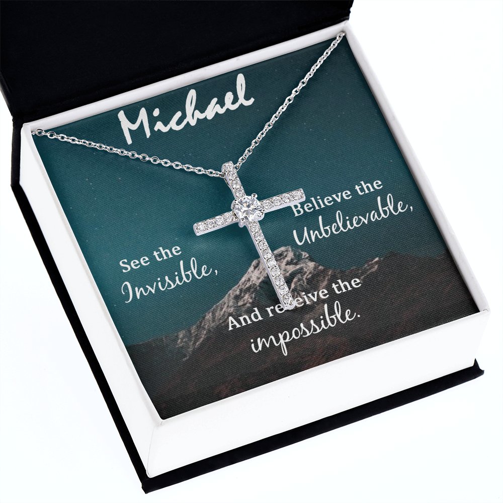 Michael CZ Cross Necklace - Emavo Gift