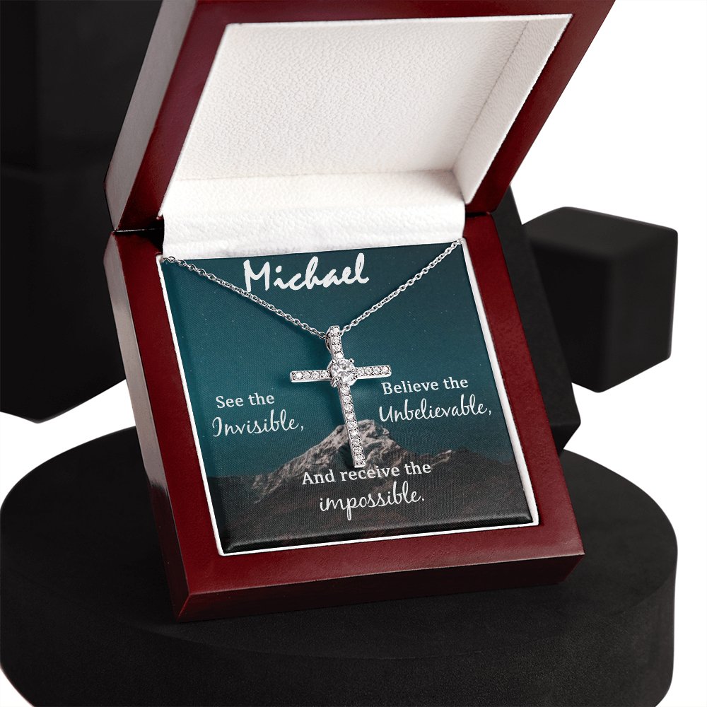 Michael CZ Cross Necklace - Emavo Gift