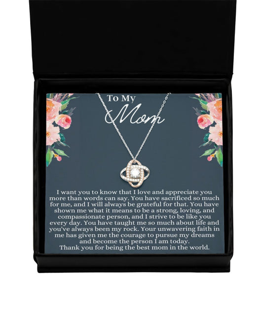 Mom Love Knot Gold Necklace - Emavo Gift