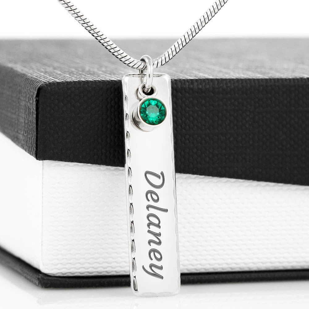 Name Necklace with Birthstone - Emavo Gift