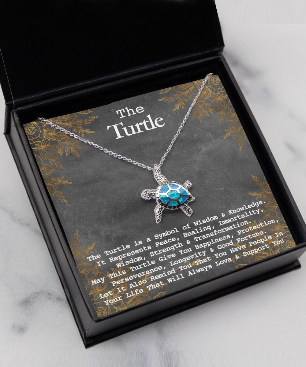 Opal Turtle Necklace - Emavo Gift