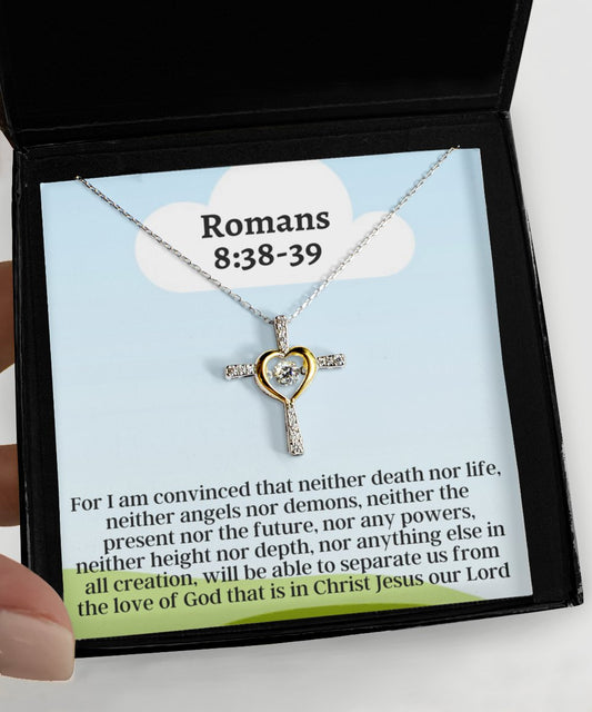 Romans 8:38-39 Cross Necklace - Emavo Gift