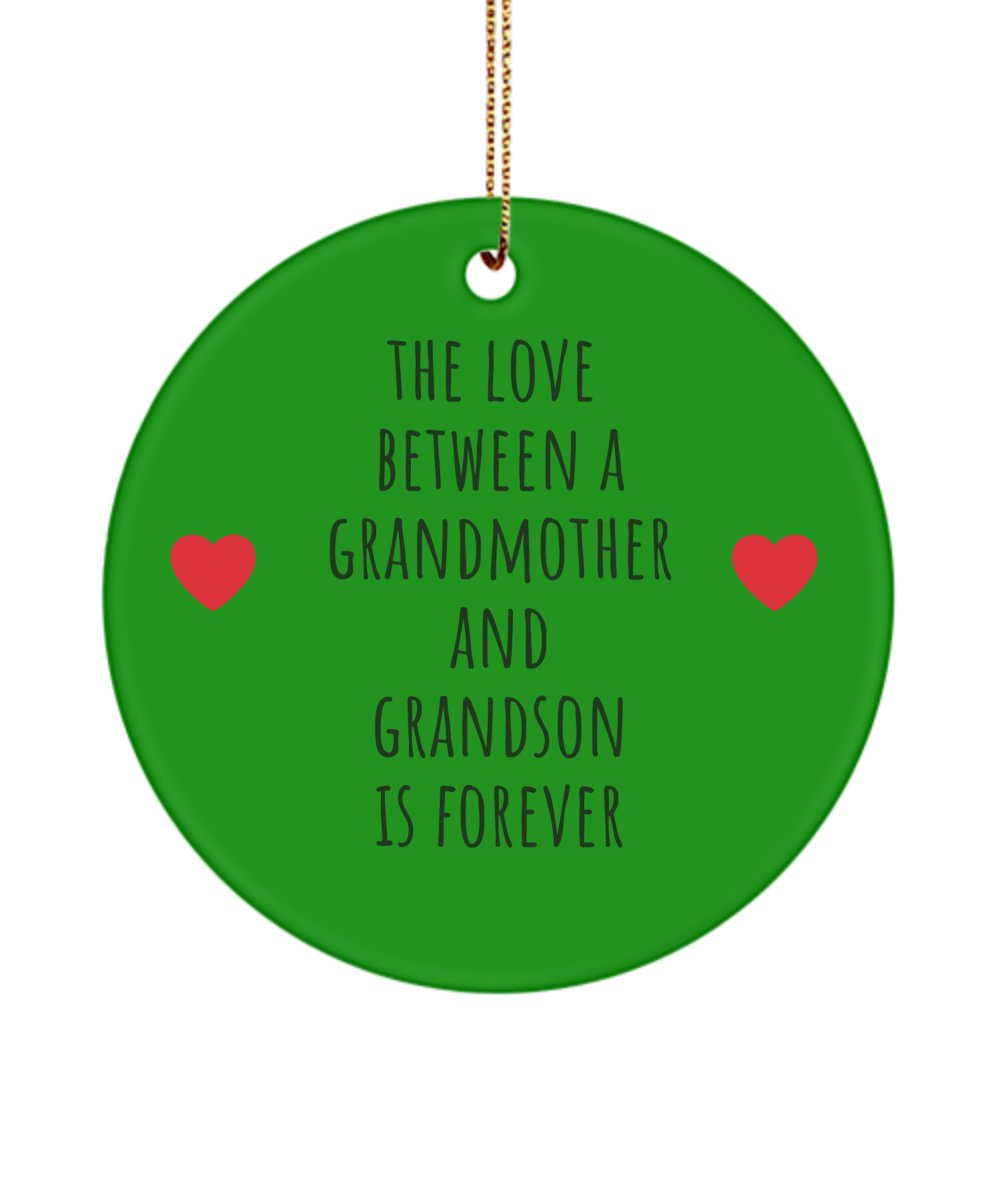 The Love Between a Grandmother and Grandson Ornament is Forever Ornament - Emavo Gift