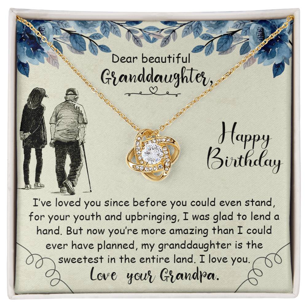 To Granddaughter from Grandpa "Love Knot" Necklace - Emavo Gift