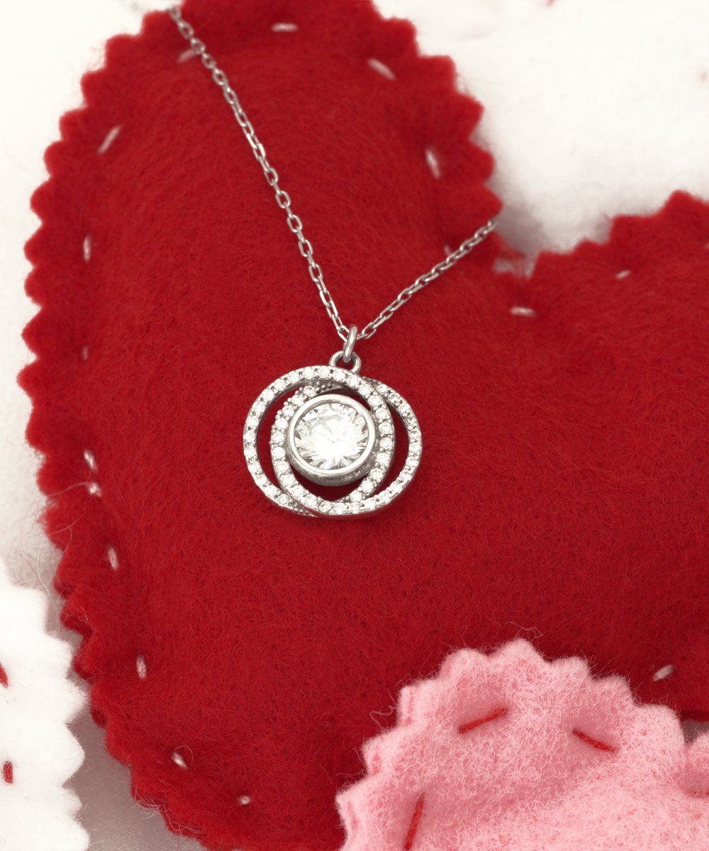 To Mom Double Crystal Necklace from Son - Emavo Gift